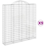 VidaXL Gabionen 9 Stück gebogen 200x30x200 220 cm Eisen