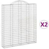 VidaXL Gabionen 2 Stück gebogen 200x30x220 240 cm Eisen