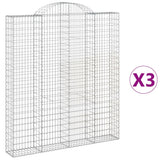 VidaXL Gabionen 3 Stück gebogen 200x30x220 240 cm Eisen