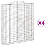 VidaXL Gabionen 4 Stück gebogen 200x30x220 240 cm Eisen