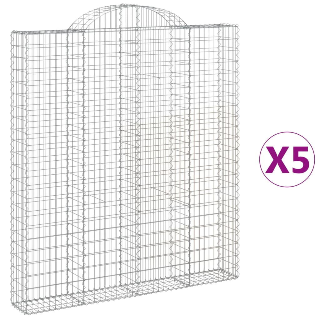 VidaXL Gabionen 5 Stück gebogen 200x30x220 240 cm Eisen