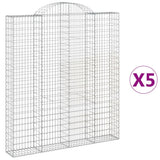 VidaXL Gabionen 5 Stück gebogen 200x30x220 240 cm Eisen