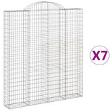 VidaXL Gabionen 7 Stk. gebogen 200x30x220 240 cm Eisen