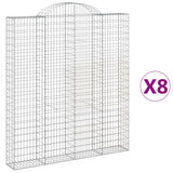 VidaXL Gabionen 8 Stück gebogen 200x30x220 240 cm Eisen