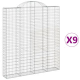 VidaXL Gabionen 9 Stück gebogen 200x30x220 240 cm Eisen