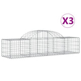 VidaXL Gabionen 3 Stück gebogen 200x50x40 60 cm verzinktes Eisen