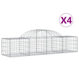VidaXL Gabionen 4 Stück gebogen 200x50x40 60 cm verzinktes Eisen