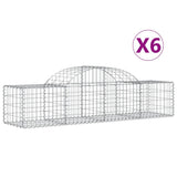 VidaXL Gabionen 6 Stück gebogen 200x50x40 60 cm verzinktes Eisen