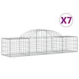 VidaXL Gabionen 7 Stück gebogen 200x50x40 60 cm verzinktes Eisen