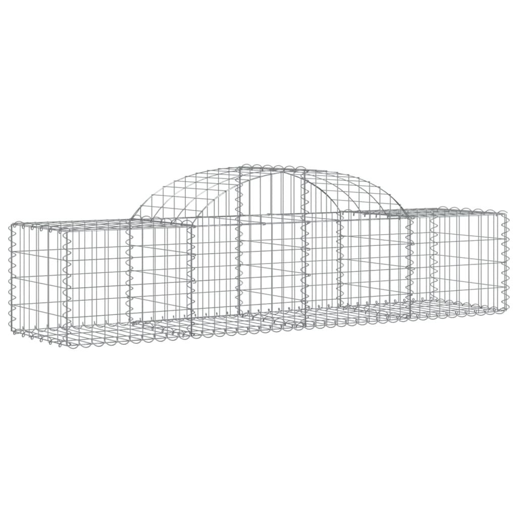 VidaXL Gabionen 8 Stück gebogen 200x50x40 60 cm verzinktes Eisen