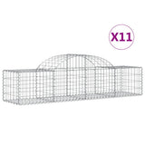 VidaXL Gabionen 11 Stück gebogen 200x50x40 60 cm verzinktes Eisen