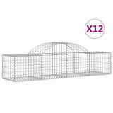 VidaXL Gabionen 12 Stück gebogen 200x50x40 60 cm verzinktes Eisen