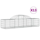 VidaXL Gabionen 13 Stück gebogen 200x50x40 60 cm verzinktes Eisen