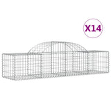 VidaXL Gabionen 14 Stück gebogen 200x50x40 60 cm verzinktes Eisen