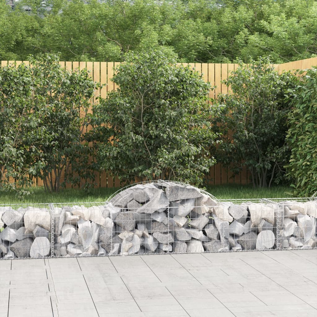 VidaXL Gabionen 15 Stück gebogen 200x50x40 60 cm verzinktes Eisen