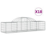 VidaXL Gabionen 18 Stück gebogen 200x50x40 60 cm verzinktes Eisen