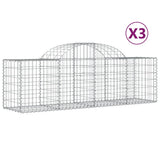 VidaXL Gabionen 3 Stück gebogen 200x50x60 80 cm verzinktes Eisen