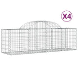 VidaXL Gabionen 4 Stück gebogen 200x50x60 80 cm verzinktes Eisen