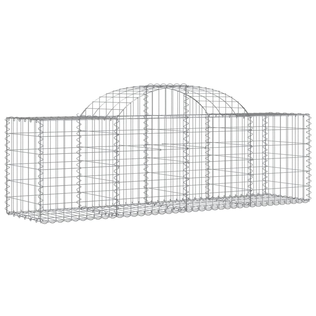 VidaXL Gabionen 4 Stück gebogen 200x50x60 80 cm verzinktes Eisen