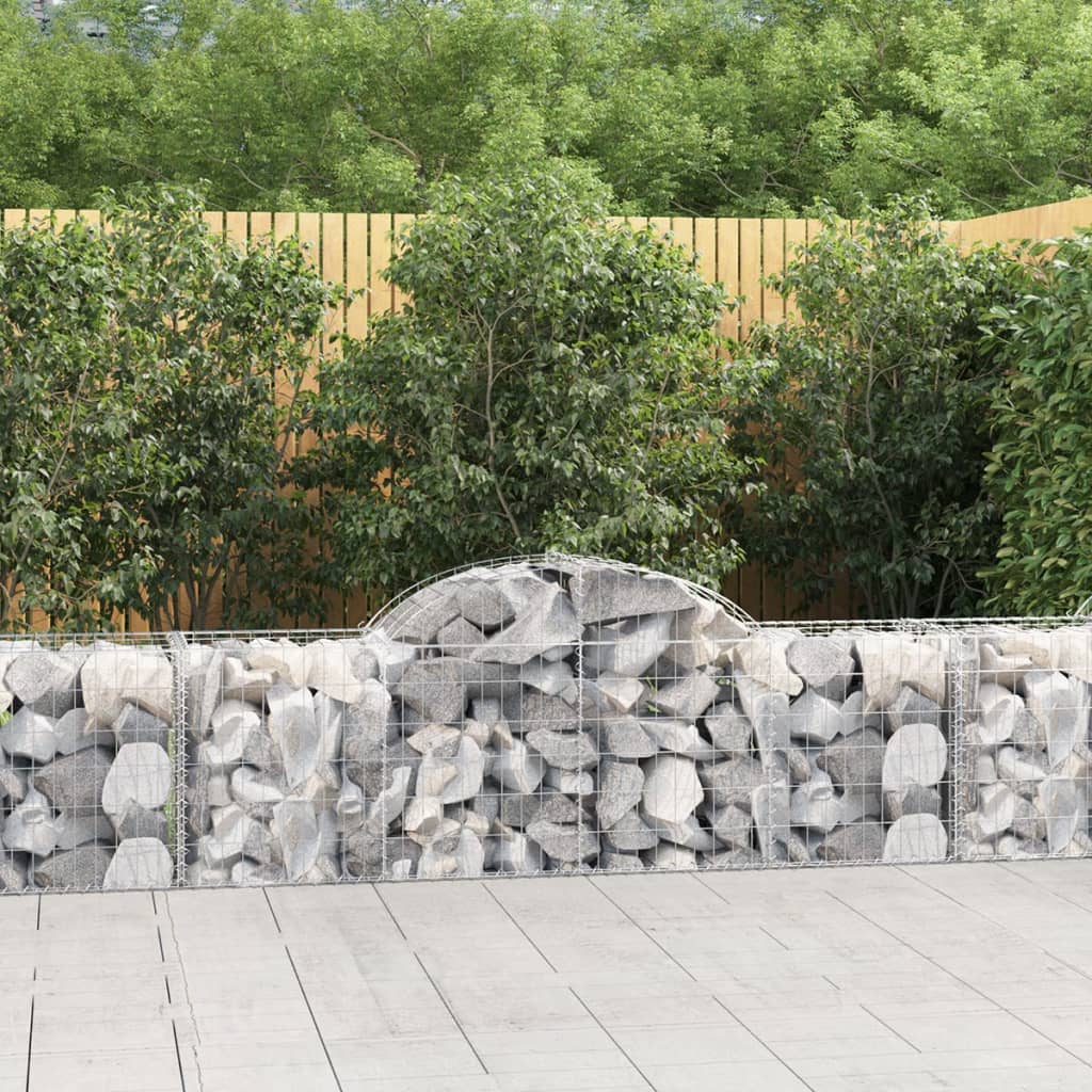 VidaXL Gabionen 4 Stück gebogen 200x50x60 80 cm verzinktes Eisen