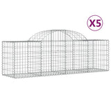 VidaXL Gabionen 5 Stück gebogen 200x50x60 80 cm verzinktes Eisen
