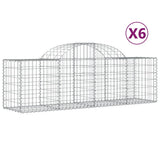 VidaXL Gabionen 6 Stück gebogen 200x50x60 80 cm verzinktes Eisen