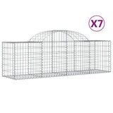 VidaXL Gabionen 7 Stück gebogen 200x50x60 80 cm verzinktes Eisen