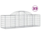 VidaXL Gabionen 9 Stück gebogen 200x50x60 80 cm verzinktes Eisen