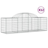 VidaXL Gabionen 12 Stück gebogen 200x50x60 80 cm verzinktes Eisen