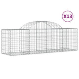 VidaXL Gabionen 13 Stück gebogen 200x50x60 80 cm verzinktes Eisen