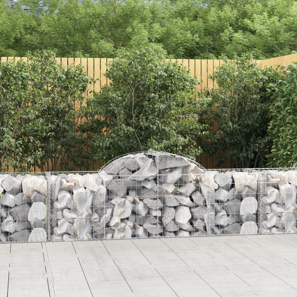 VidaXL Gabionen 14 Stück gebogen 200x50x60 80 cm verzinktes Eisen