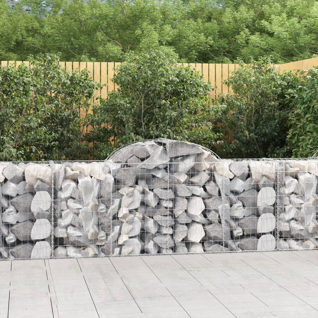 VidaXL Gabionen 3 Stück gebogen 200x50x80 100 cm verzinktes Eisen