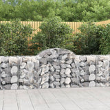 VidaXL Gabionen 3 Stück gebogen 200x50x80 100 cm verzinktes Eisen