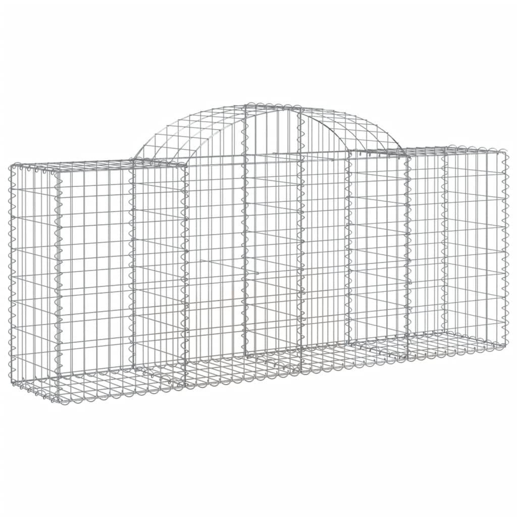 VidaXL Gabionen 4 Stück gebogen 200x50x80 100 cm verzinktes Eisen