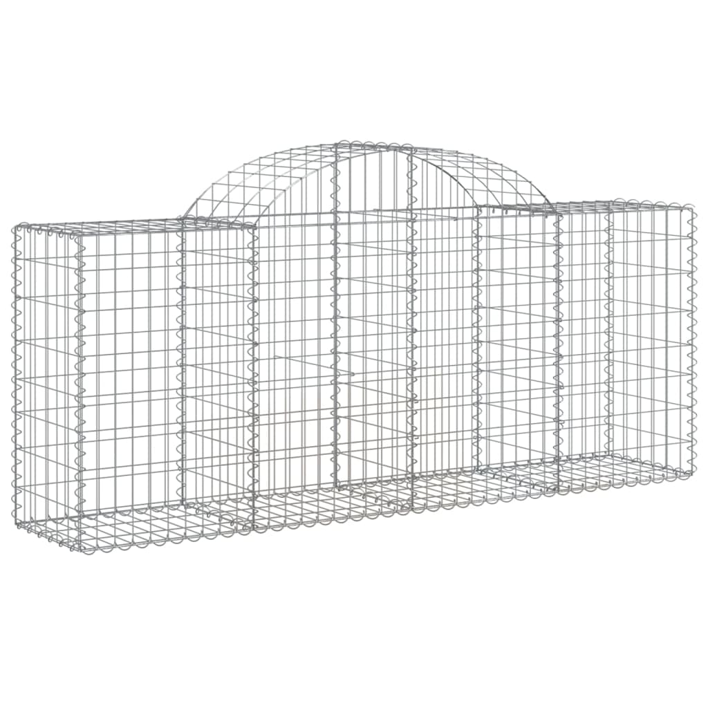 VidaXL Gabionen 5 Stück gebogen 200x50x80 100 cm verzinktes Eisen