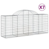VidaXL Gabionen 7 Stück gebogen 200x50x80 100 cm verzinktes Eisen