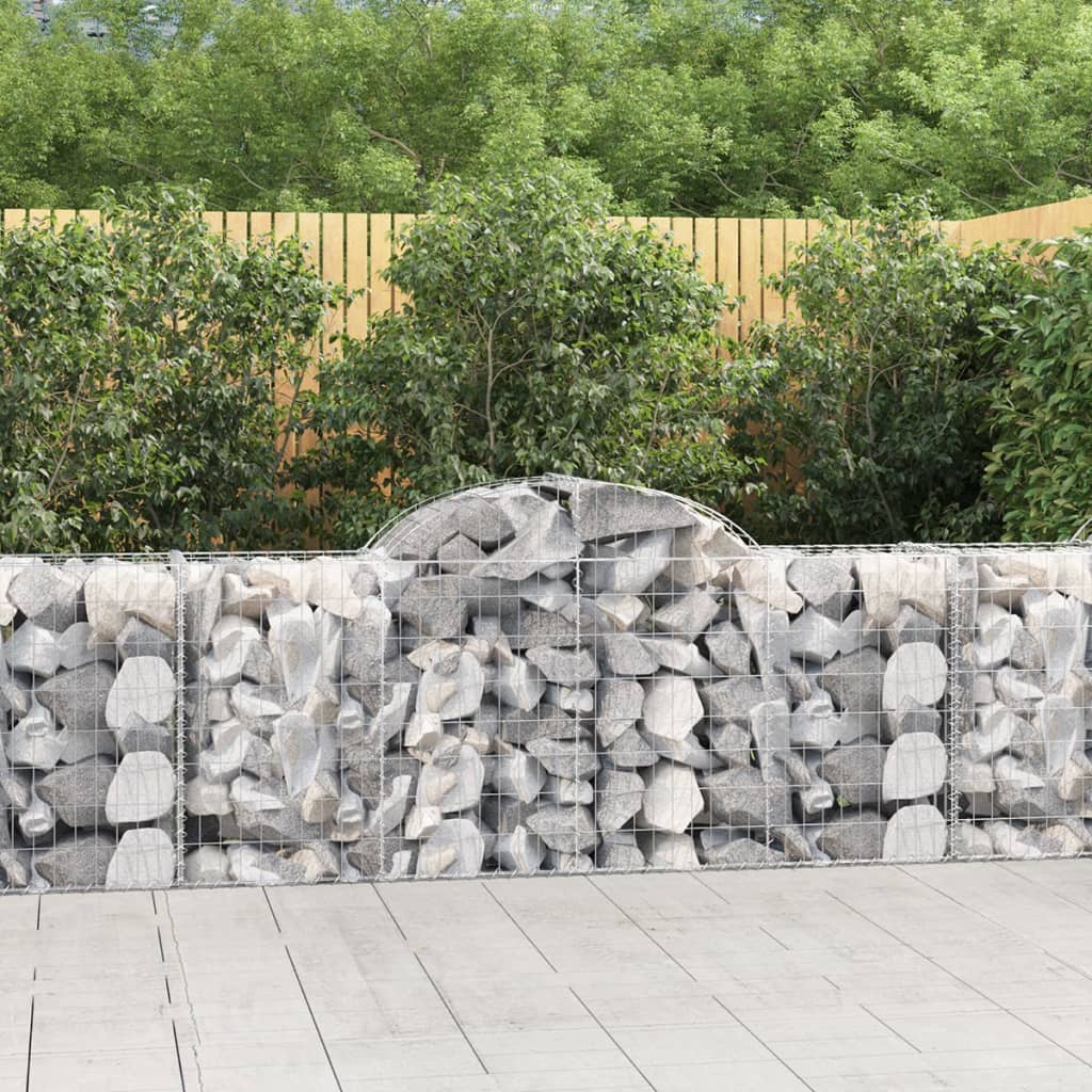 VidaXL Gabionen 9 Stück gebogen 200x50x80 100 cm verzinktes Eisen