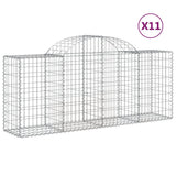 VidaXL Gabionen 11 Stk. gebogen 200x50x80 100 cm Eisen