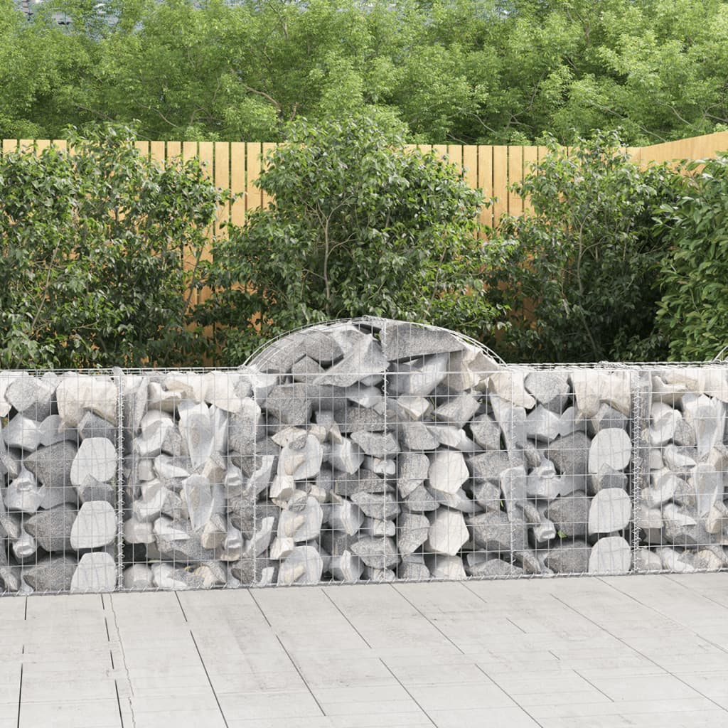 VidaXL Gabionen 11 Stk. gebogen 200x50x80 100 cm Eisen