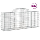 VidaXL Gabionen 12 Stück gebogen 200x50x80 100 cm Eisen