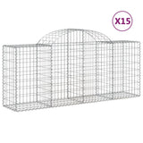 VidaXL Gabionen 15 Stück gebogen 200x50x80 100 cm Eisen