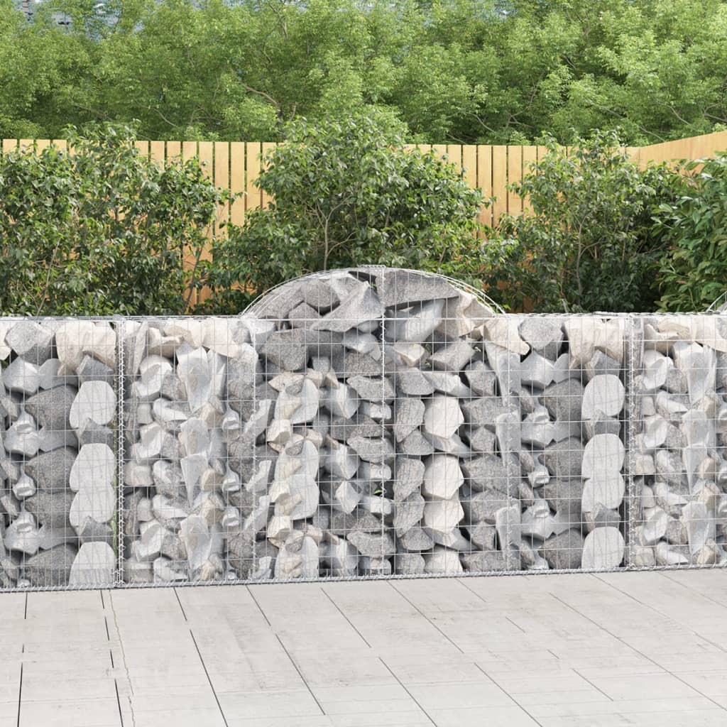 VidaXL Gabionen 5 Stück gebogen 200x50x100 120 cm Eisen