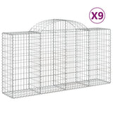 VidaXL Gabionen 9 Stück gebogen 200x50x100 120 cm Eisen