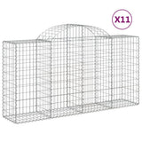 VidaXL Gabionen 11 Stück gebogen 200x50x100 120 cm Eisen