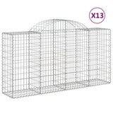 VidaXL Gabionen 13 Stück gebogen 200x50x100 120 cm Eisen