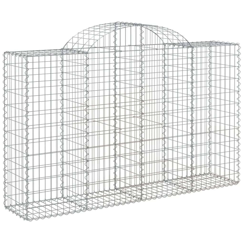 VidaXL Gabionen 2 Stück gebogen 200x50x120 140 cm Eisen