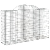 VidaXL Gabionen 2 Stück gebogen 200x50x120 140 cm Eisen
