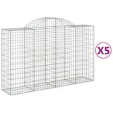 VidaXL Gabionen 5 Stück gebogen 200x50x120 140 cm Eisen