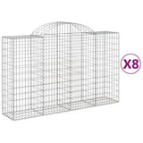 VidaXL Gabionen 8 Stück gebogen 200x50x120 140 cm Eisen