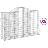 VidaXL Gabionen 9 Stück gebogen 200x50x120 140 cm Eisen
